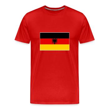 Albanische Flagge Albanischer Adler Shqiponja - Männer Premium Bio T-Shirt - Rot - Vorne - Damien (186cm)