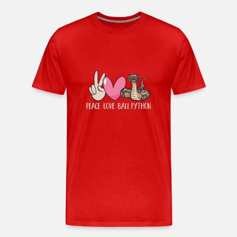Ball Python Schlange Königspython - Männer Premium Bio T-Shirt - Rot