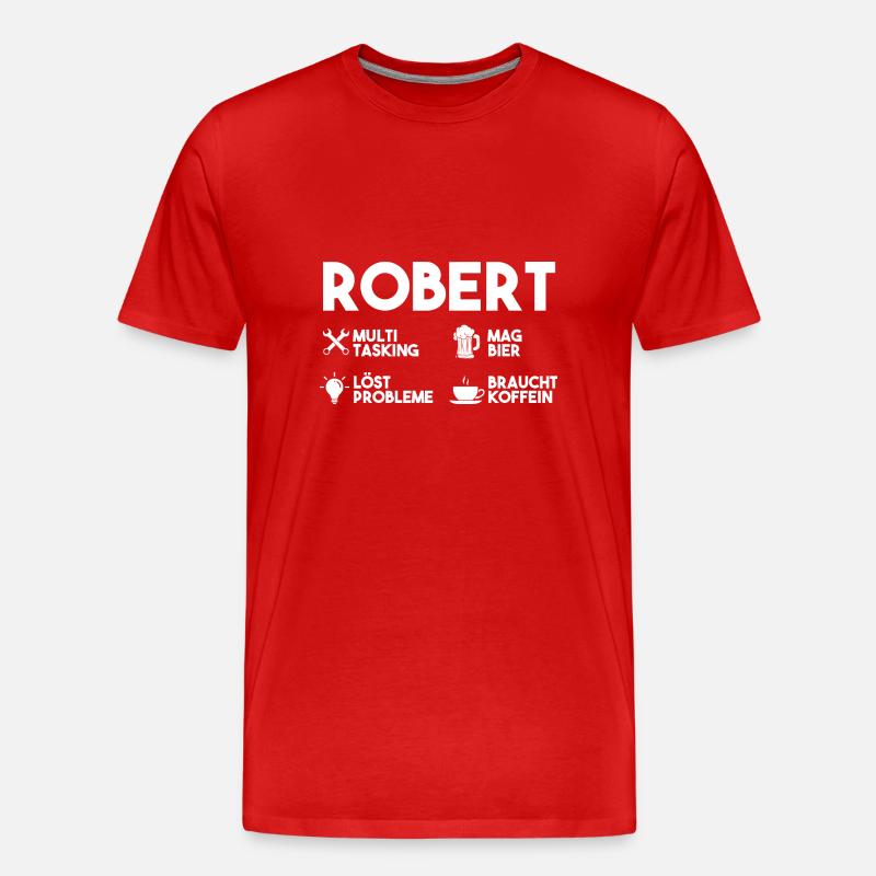 Robert - Männer Premium Bio T-Shirt - Rot