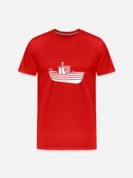 Bateau humour péniche - T-shirt bio Premium Homme - rouge