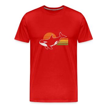 Vintage Orca Créatures de la mer Baleine de mer Orque - T-shirt bio Premium Homme - rouge - Devant - Damien (186cm)