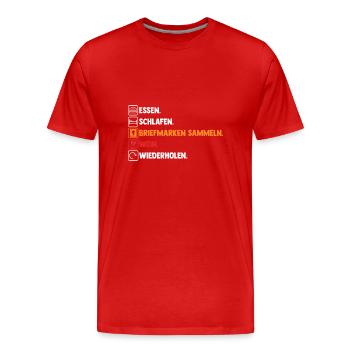 Wein Philatelie Briefmarkensammlung Briefmarkensam - Männer Premium Bio T-Shirt - Rot - Vorne - Damien (186cm)
