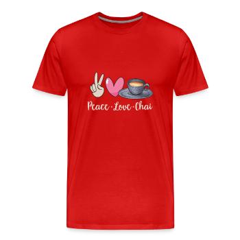 Chai Tea Masala Chai - Men's Premium Organic T-Shirt - red - Front - Damien (186cm)