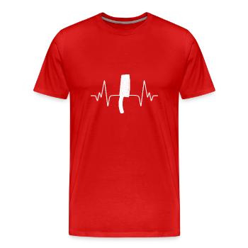 Couteau de cuisson vintage - T-shirt bio Premium Homme - rouge - Devant - Damien (186cm)