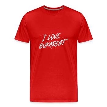 I Love Bukarest - Männer Premium Bio T-Shirt - Rot - Vorne - Damien (186cm)