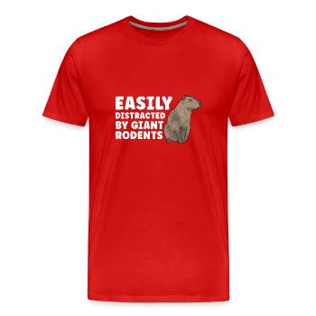 Rongeur Capybara - T-shirt bio Premium Homme - rouge - Devant - Damien (186cm)