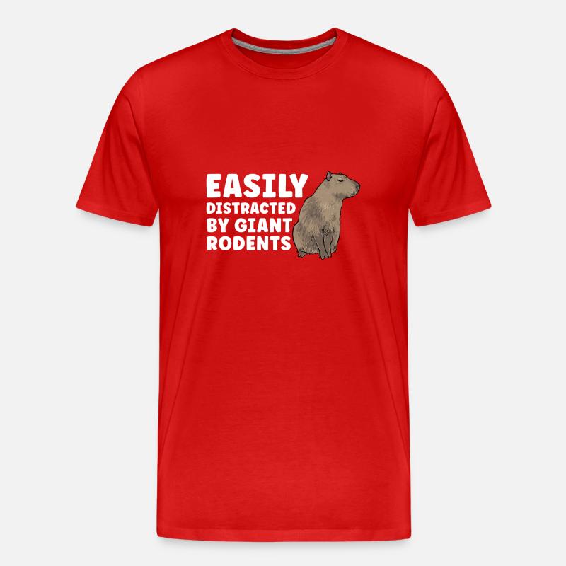 Capybara Nagetier - Männer Premium Bio T-Shirt - Rot