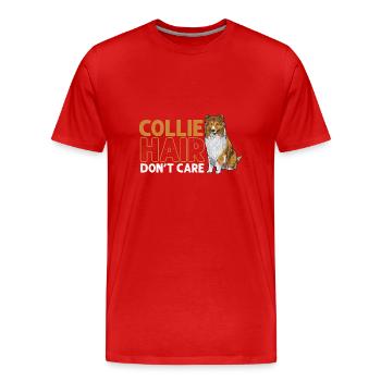 Longhair Collie Rough Collie Dog - Men's Premium Organic T-Shirt - red - Front - Damien (186cm)