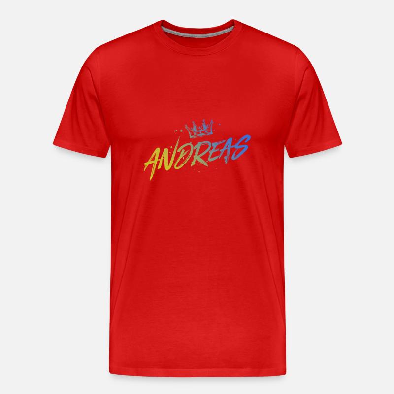 Andreas - Männer Premium Bio T-Shirt - Rot