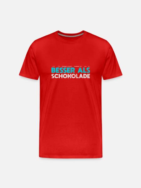 Weben: Besser Als Schokolade - Männer Premium Bio T-Shirt - Rot