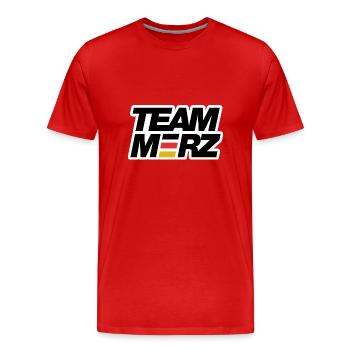 Team Merz - Kanzler - Männer Premium Bio T-Shirt - Rot - Vorne - Damien (186cm)