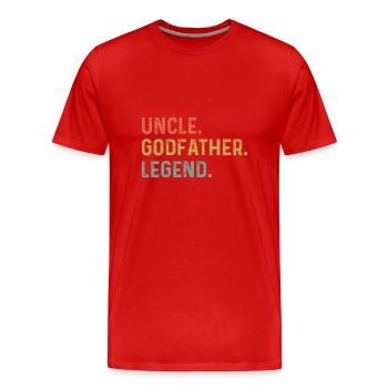 Oncle Parrain Légende pour une famille d’oncles préférée - T-shirt bio Premium Homme - rouge - Devant - Damien (186cm)