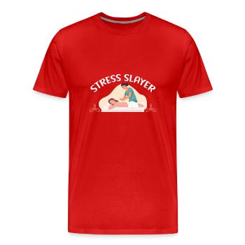 Stresstöter Massage-Therapeut Massage-Therapie - Männer Premium Bio T-Shirt - Rot - Vorne - Damien (186cm)