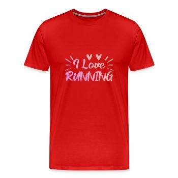 Ich liebe Rennen - Männer Premium Bio T-Shirt - Rot - Vorne - Damien (186cm)