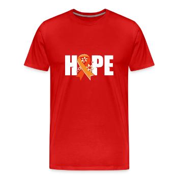 Leukämie Bewusstsein - Männer Premium Bio T-Shirt - Rot - Vorne - Damien (186cm)