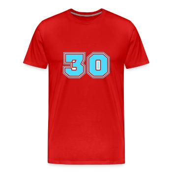 30 Number number - Men's Premium Organic T-Shirt - red - Front - Damien (186cm)