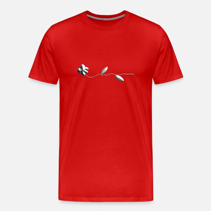 graue blume rose pflanze - Männer Premium Bio T-Shirt - Rot