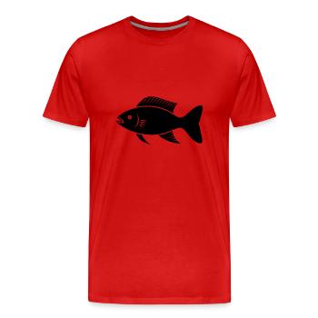 Kleiner Karpfenfisch - Männer Premium Bio T-Shirt - Rot - Vorne - Damien (186cm)