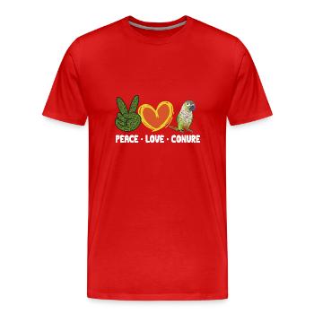 Molina Perruche Perroquet Perruche Oiseau Perruche - T-shirt bio Premium Homme - rouge - Devant - Damien (186cm)