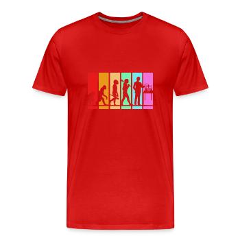3D Printing - Men's Premium Organic T-Shirt - red - Front - Damien (186cm)