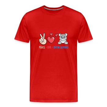 Snow leopard - Men's Premium Organic T-Shirt - red - Front - Damien (186cm)