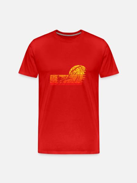 MOTORCYCLE OFF-ROAD SUNSET BIKE - Men's Premium Organic T-Shirt - red