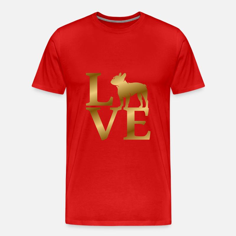 J’adore le bouledogue français - T-shirt bio Premium Homme - rouge