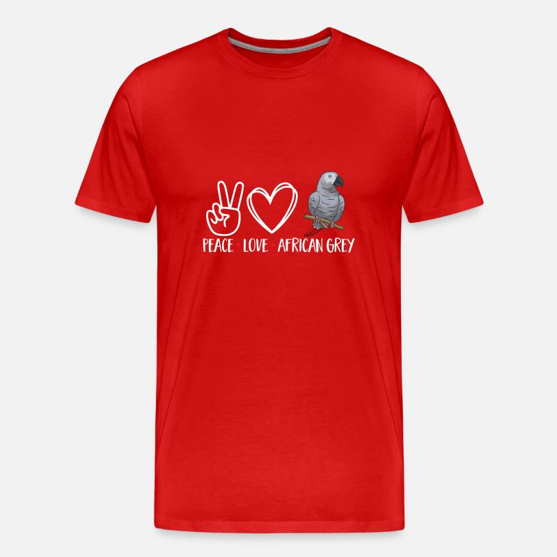Graupapagei African Grey Parrot Papagei - Männer Premium Bio T-Shirt - Rot