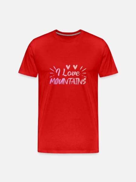 I love mountains - Men's Premium Organic T-Shirt - red