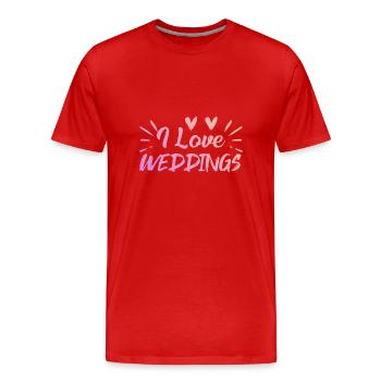 J’adore le mariage - T-shirt bio Premium Homme - rouge - Devant - Damien (186cm)