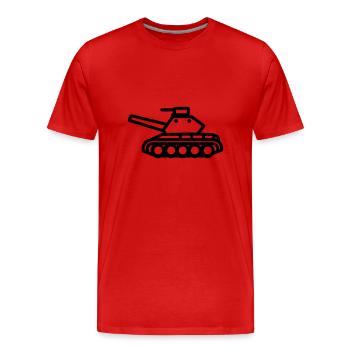 Panzer - Männer Premium Bio T-Shirt - Rot - Vorne - Damien (186cm)