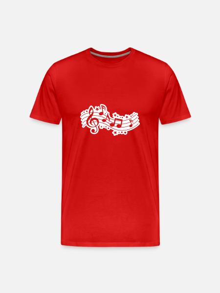 Music Notes Clef Music - Men's Premium Organic T-Shirt - red