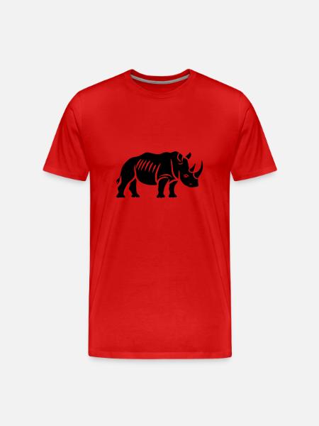 Nashorn - Männer Premium Bio T-Shirt - Rot