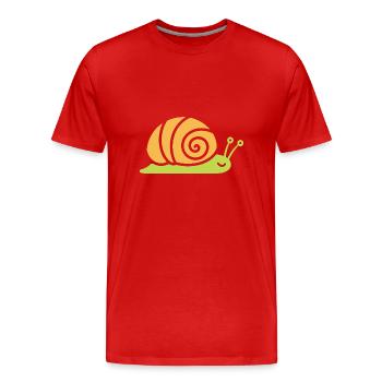 Snail - Men's Premium Organic T-Shirt - red - Front - Damien (186cm)