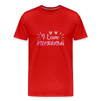 J’adore le kick boxing - T-shirt bio Premium Homme - rouge - Devant - Damien (186cm)