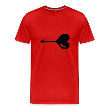 Herz-Pfeil - Männer Premium Bio T-Shirt - Rot - Vorne - Damien (186cm)