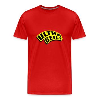 Ultra Geil Party Spruch Lustig - Männer Premium Bio T-Shirt - Rot - Vorne - Damien (186cm)