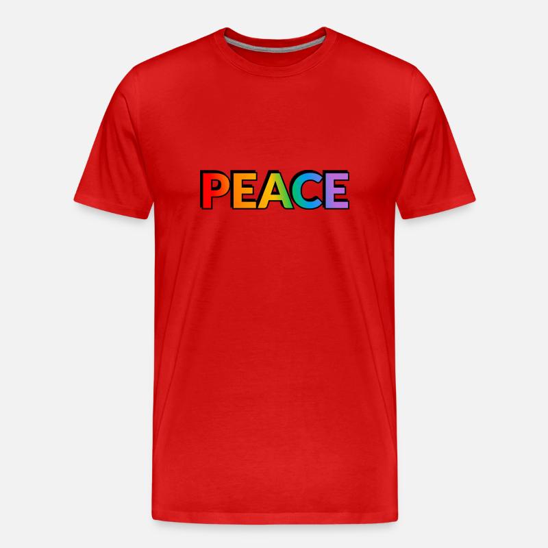 Friedens-Regenbogen - Männer Premium Bio T-Shirt - Rot