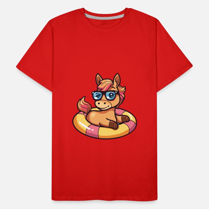 Pferd Comic Cool Männer Premium Bio T-Shirt