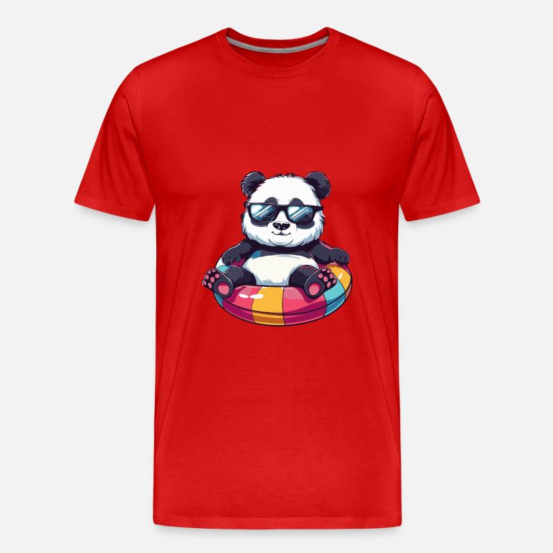 Panda Comic Cool - Männer Premium Bio T-Shirt - Rot