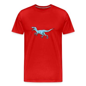 Dinosaurier Velociraptor Raptor Dino - Männer Premium Bio T-Shirt - Rot - Vorne - Damien (186cm)