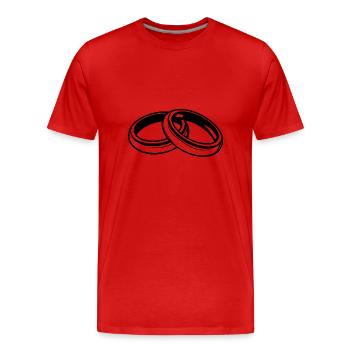 Symbole des alliances - T-shirt bio Premium Homme - rouge - Devant - Damien (186cm)