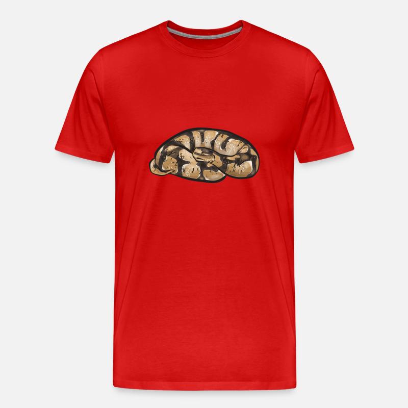 Ball Python Snake King Python - T-shirt bio Premium Homme - rouge