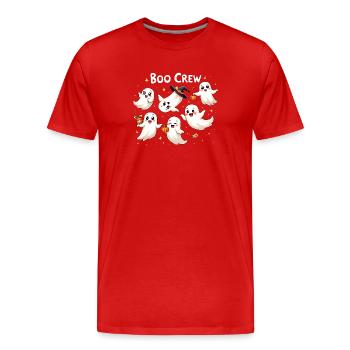 Boo Crew Geister | Süßes Halloween Cartoon Design - Männer Premium Bio T-Shirt - Rot - Vorne - Damien (186cm)