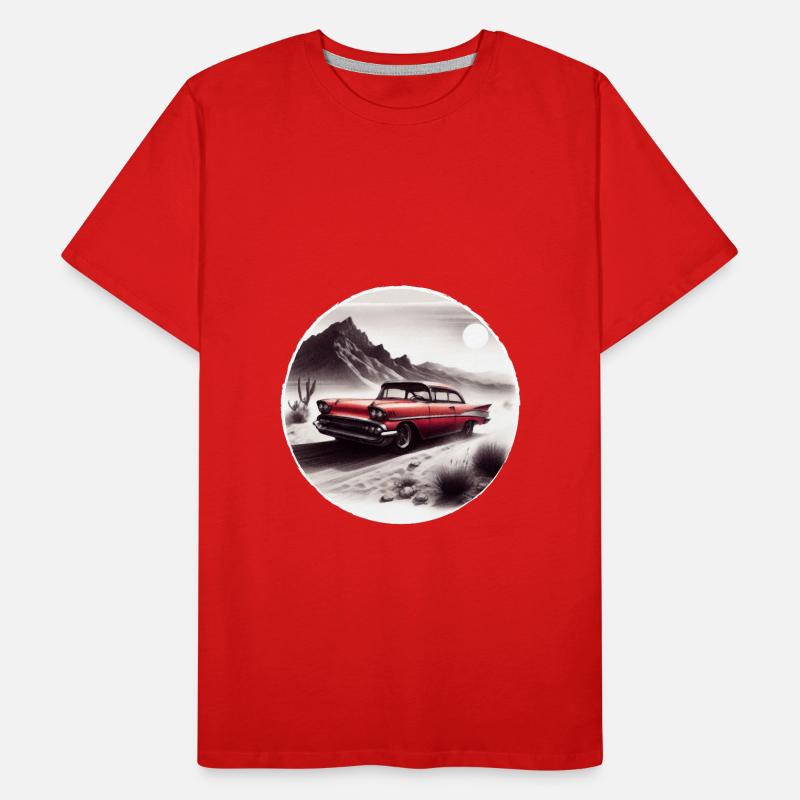 Roter Oldtimer Männer Premium Bio T-Shirt