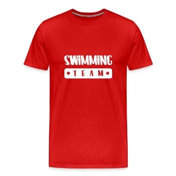 Équipe de natation - T-shirt bio Premium Homme - rouge - Devant - Damien (186cm)