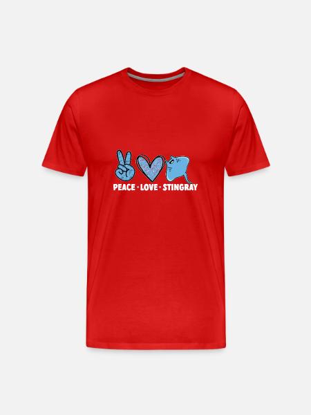 Stachelrochen Mantarochen Ozean Rochen - Männer Premium Bio T-Shirt - Rot