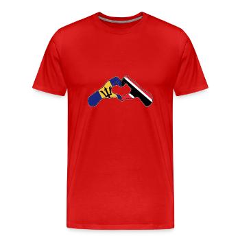 Drapeau de Trinité-et-Tobago - T-shirt bio Premium Homme - rouge - Devant - Damien (186cm)