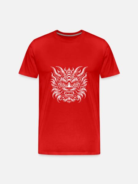 Dragon Mask - Men's Premium Organic T-Shirt - red