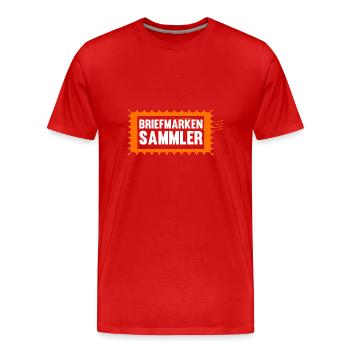 Philatelie Briefmarkensammlung Briefmarkensammler - Männer Premium Bio T-Shirt - Rot - Vorne - Damien (186cm)